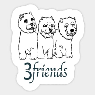 Three Friends Dogs V1 Sticker